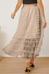 'Milena' Ruched High Waist Tiered Skirt - Celes Fashion
